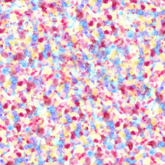 Seamless painterly watercolor tossed repeat pattern. For scrapbooking, textile, wallpaper, other surface. 