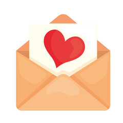 romantic card in envelope