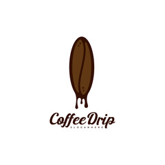 drippy coffee bean logo design