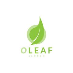 letter o and leaf logo design