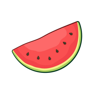 Slice of watermelon. Cartoon. Vector illustration