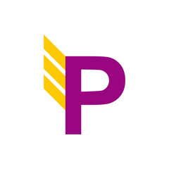 initials p logo icon brightly colored