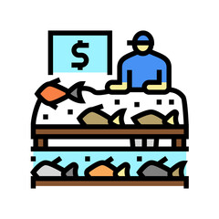 market seafood color icon vector. market seafood sign. isolated symbol illustration