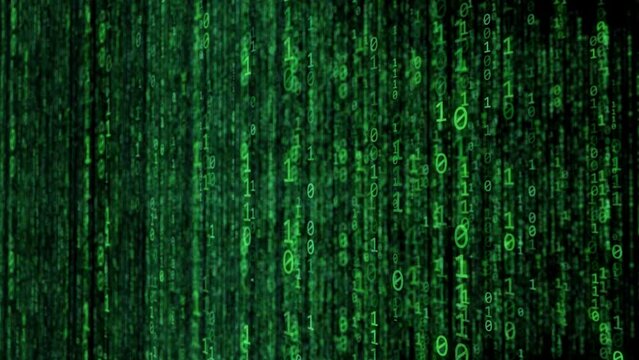 Gr&uuml;ne Matrix Bin&auml;r Code Hintergrund Animation 