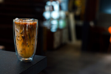 iced coffee with milk ready to drink at the cafe​