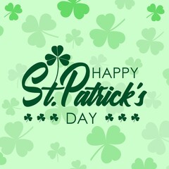 St Patricks Day background with shamrock patterns and lettering