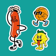 funny comic cartoon, set