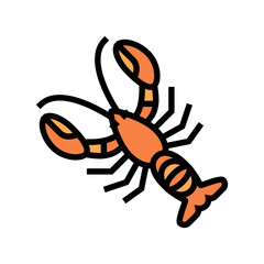 lobster seafood color icon vector. lobster seafood sign. isolated symbol illustration