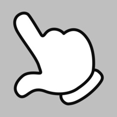 Cartoon hand drawing indicating instructions vector object illustration 