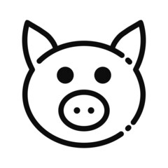 Obraz premium Pig round face icon vector illustration logo