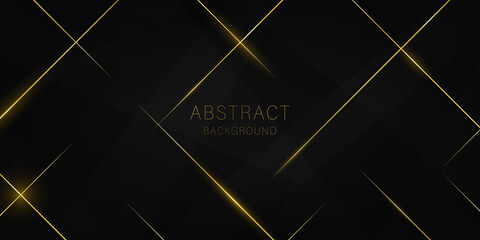 Vector modern luxury black and grey gradient with golden line. Luxury abstract background.