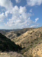 Spectacular mountains view, hills and valleys, natural landscape background 