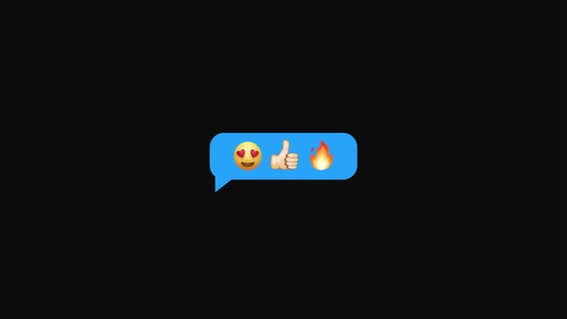 sending the message, message bubble with love emoji and like, fire on transparent background