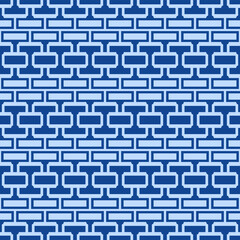 Japanese Brick Maze Vector Seamless Pattern
