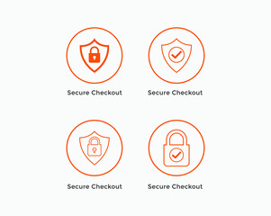 secure payment, secure checkout icon set. E commerce icon 