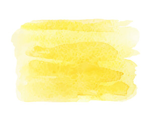 Watercolor yellow stain with texture on white background. Design element for cards, banners, flyers and web elements. Vector