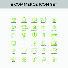 Set of e commerce line icon | online shopping icon set | editable Stroke
