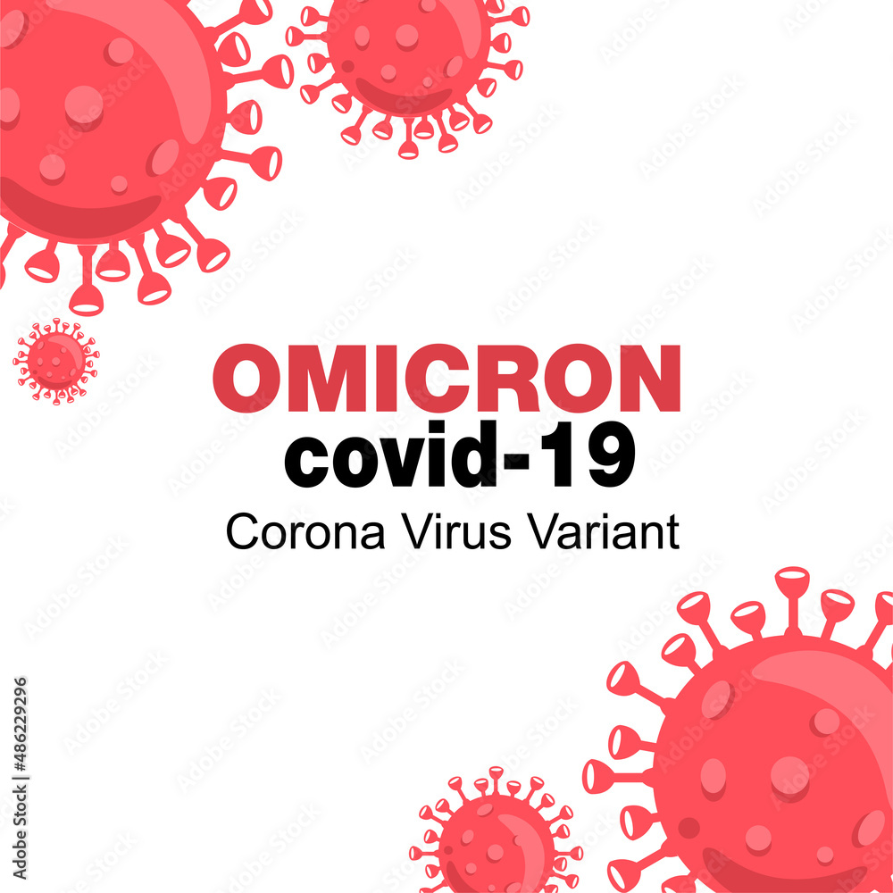 Aufkleber omicron variant is new variant of covid 19 illustration background. basic element graphic resources.