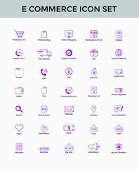 Set of e commerce icon | online shopping icon set 