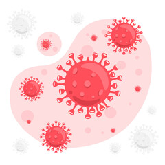 Omicron Variant Covid 19 in red illustration background. Basic element graphic resources. Editable vector in EPS 10.