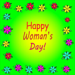 happy woman's day greeting card