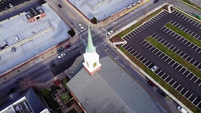 Aerial Flying, Lexington, Kentucky, Downtown, Calvary Baptist Church