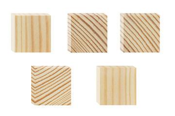 wooden cubes isolated on white background