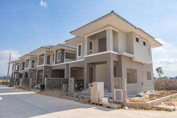 construction residential new house in progress at building site housing estate development