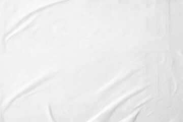 white crumpled and creased paper poster texture background