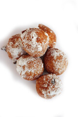 Traditional italian Fritters called Frittelle on white background