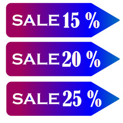 Sticker sale in a flat style with a gradient