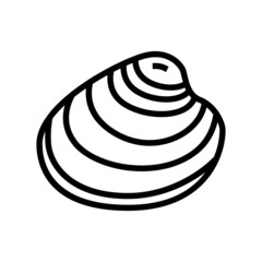 hard-shell atlantic clam line icon vector. hard-shell atlantic clam sign. isolated contour symbol black illustration © vectorwin