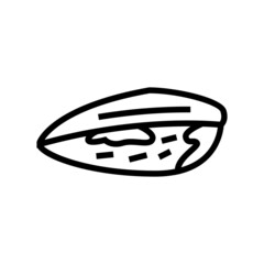 mussel closed shell line icon vector. mussel closed shell sign. isolated contour symbol black illustration