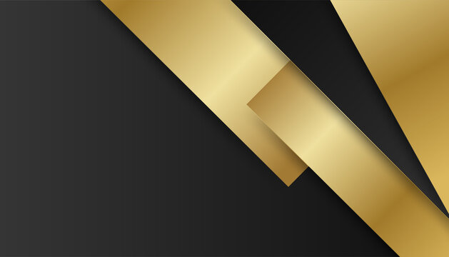 Modern simple 3D black gold abstract background. Design for business card, presentation background, booklet, brochure, certificate, template, backdrop, and banner