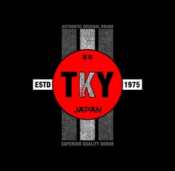 TOKYO typography graphic design, for t-shirt prints, vector illustration. 