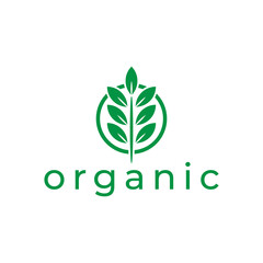 organic leaf nature logo design