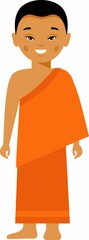 Vector illustration of india man. Indian monk dressed in national india costumes.