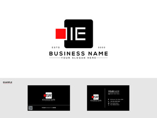 Initial letter IE logo, abstract Ie stylish logo with overlap vintage font in flat design monogram illustration