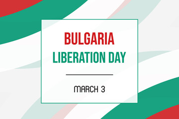 Bulgaria Liberation Day vector cartoon style greeting card, illustration with Bulgarian flag design. March 3.
