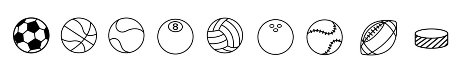 Collection of sports balls. Vector Illustration