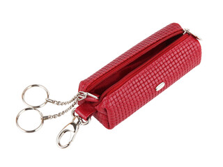 Red housekeeper female leather expensive briefcase