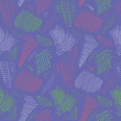 Seamless vector pattern. Background with simple rose flowers, stems and leaves. For packaging, fabric, wallpaper and more.