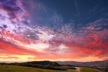 Sunset view of Santa Barbara from Elings park - obrazy, fototapety, plakaty