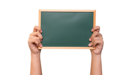 hand holding chalkboard