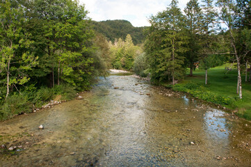 Fototapeta na wymiar Sava Bohinjka River. Bohinj, Slovenia