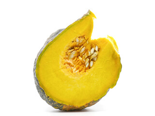 vegetable slice pumpkin on white background
