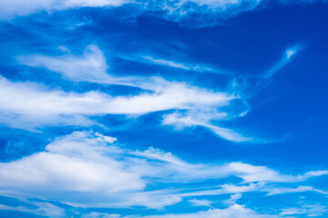 Natural background,Blue sky background with tiny clouds.