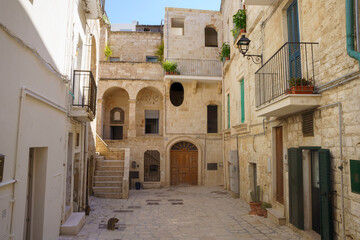 Polignano a Mare, historic city  in Apulia. Buildings on the coast