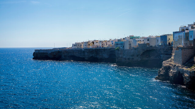 Polignano a Mare, historic city  in Apulia. Buildings on the coast