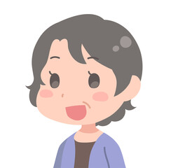 笑顔の中年女性